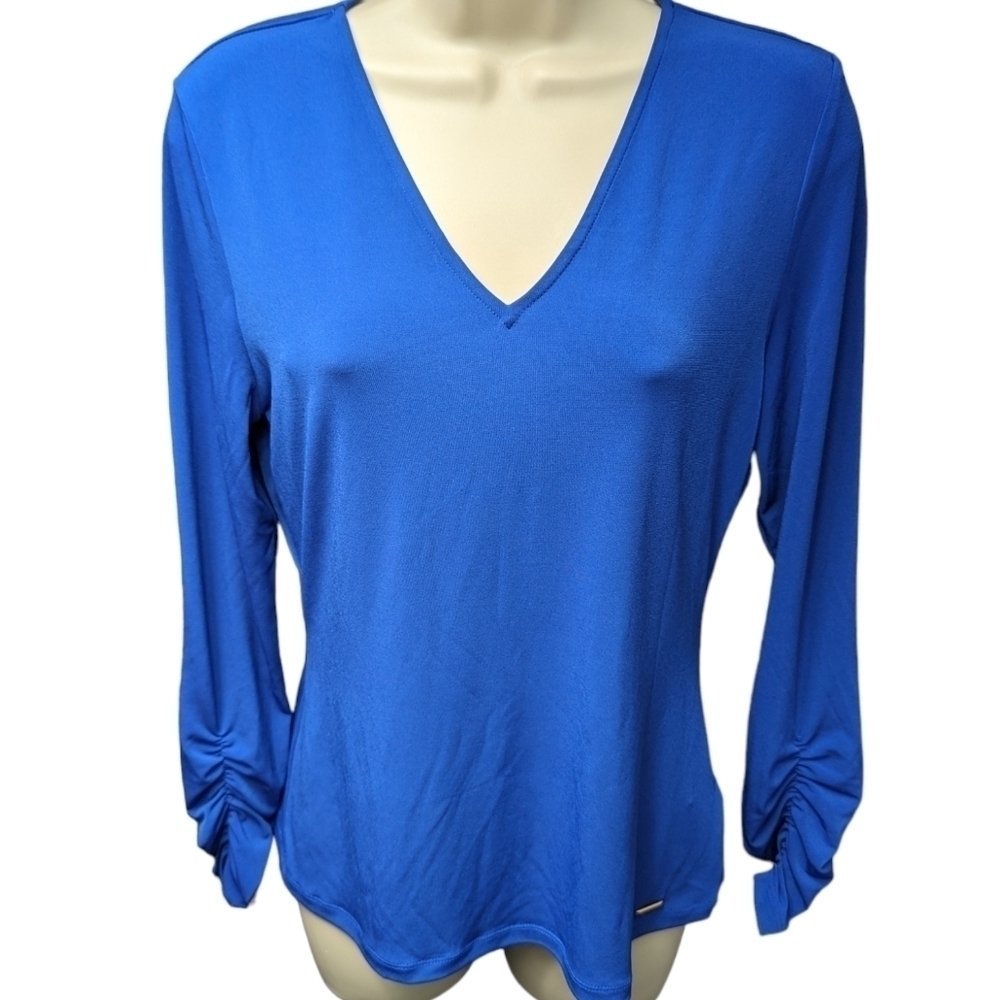Calvin Klein NWT V Neck Stretch Top Sz S